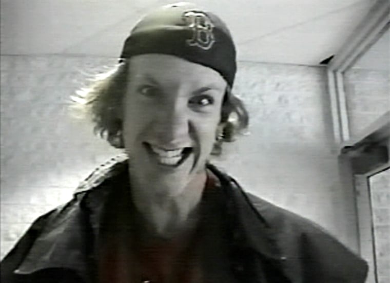 Dylan Klebold, in an image from a videotape made public Thursday along with an array of evidence collected after the Columbine High School massacre on April 20, 1999.