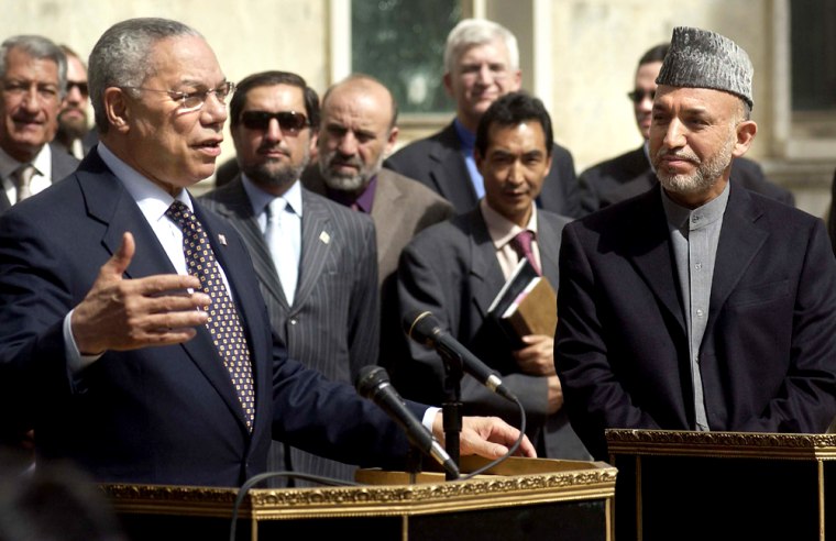 U.S. Secretary Of State Colin Powell Visits Kabul