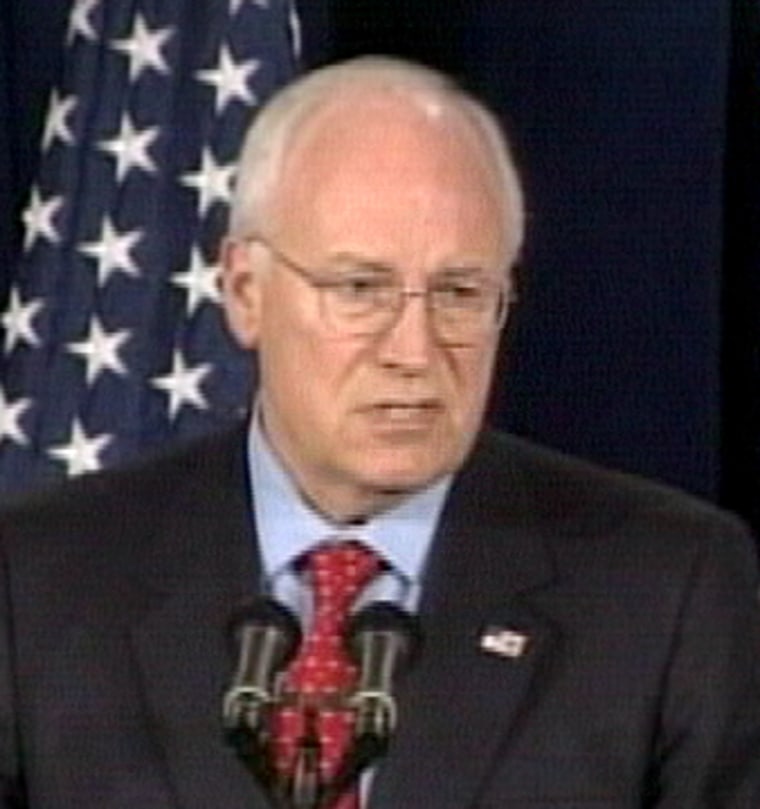 Vice President Dick Cheney speaks Monday to the U.S. Chamber of Commerce.