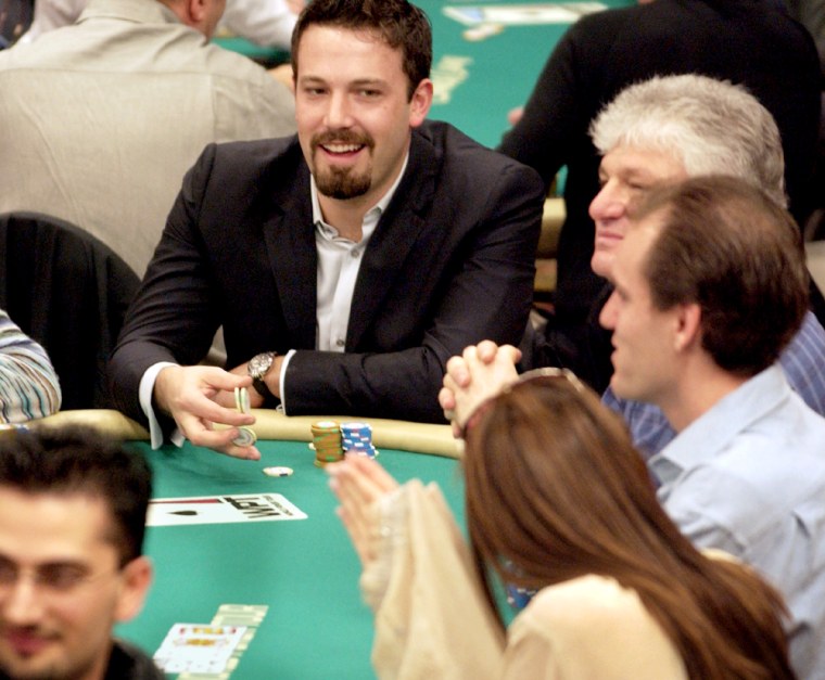 ACTOR BEN AFFLECK PLAYS POKER AT WORLD POKER TOUR INVITATIONAL IN COMMERCE, CALIFORNIA