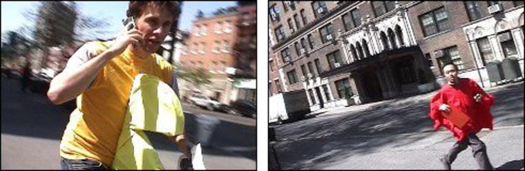 "Pac-Manhattan" players race around New York streets in practice runs last month.