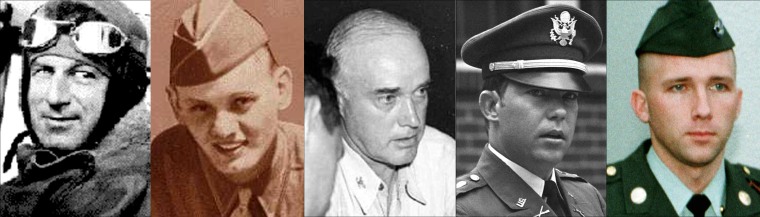 Famous court-martial subjects of the past: Col. William Mitchell, Pvt. Edward Slovik, Capt. Charles B. McVay III; Lt. William L. Calley Jr. and Spc. Michael G. New