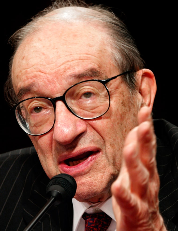 FILE PHOTO OF FED CHAIRMAN ALAN GREENSPAN AT CONGRESSIONAL HEARING