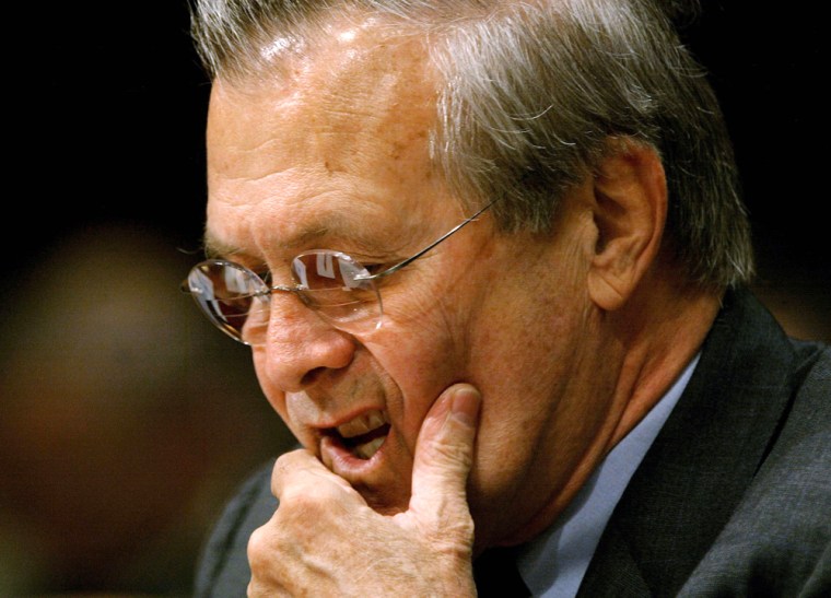 Defense Scretaru Rumsfeld Reports To Congress on Iraq Situation