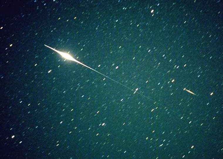Chris Dorreman captured this Iridium flare on the evening of Sept. 20, 1997. The flare was estimate to be magnitude -8, many times brighter than Venus or any other planet or star.