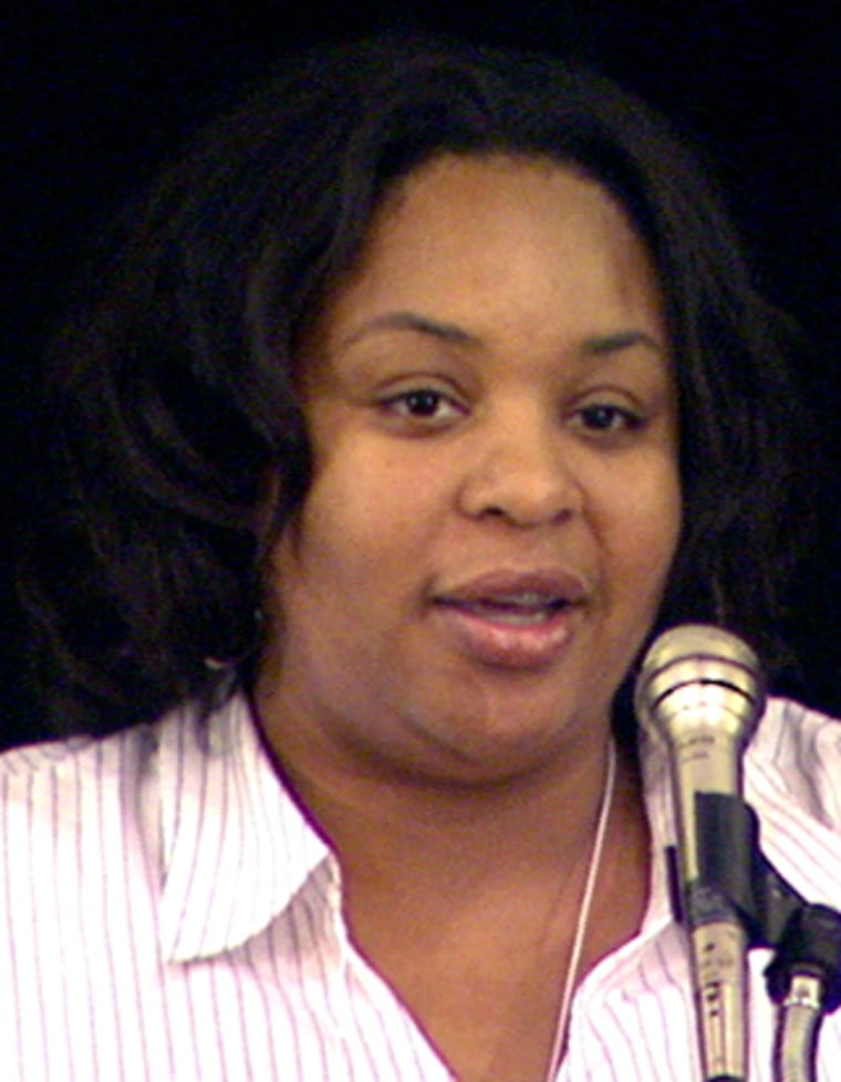 Tamika Felder testifies before the President's Cancer Panel in Austin, Texas, last September. As a cancer survivor, she's hoping to raise awareness about the long-term impact of the disease.
