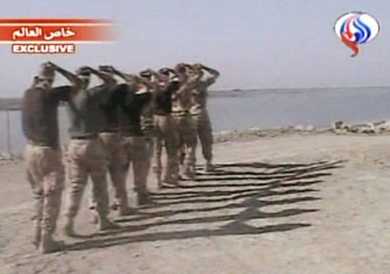Al Alam television image of British sailors in Iran.