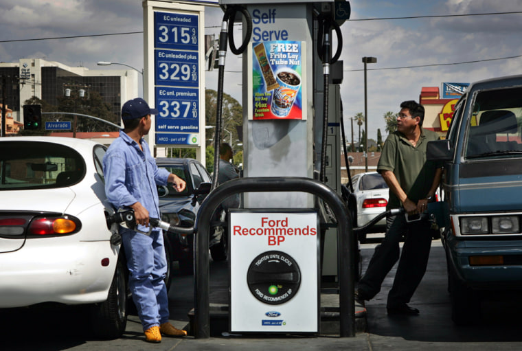 Business at this Arco station near downtown Los Angeles is brisk, even with gasoline now above $3.