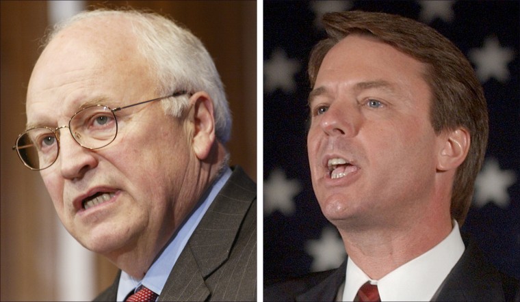 Vice President Dick Cheney, left, and Sen. John Edwards, D-N.C., right.