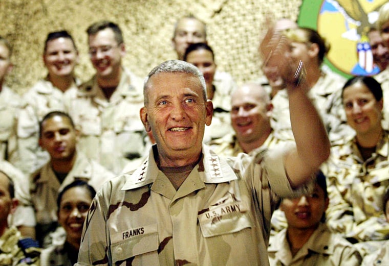 US CENTRAL COMMAND CHIEF FRANKS ADDRESSES TROOPS IN DOHA
