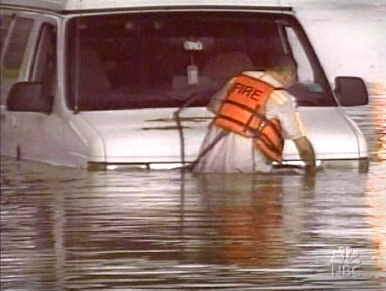 Many Oklahoma motorists became stranded in their stalled cars after driving into high water and had to be rescued.