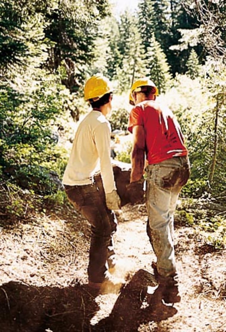 Image: Moving a rock