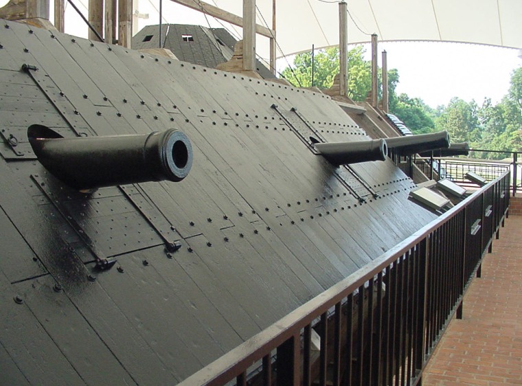 On December 12, 1862, the USS Cairo became the first armored warship in history to be sunk by an electronically detonated mine in the Yazoo River. No lives were lost. One hundred years later, the warship was raised from the river bottom and restored for display.
