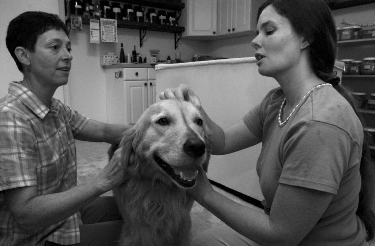 Mella receives an examination from Dr. Donna Kelleher.