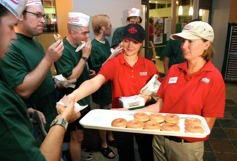 Opening day at the first Krispy Kreme doughnut shop in Washington D.C.