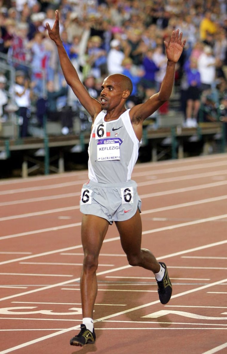 Keflezighi wins the 10,000 meters at the U.S. Olympic Team Track & Field Trials in July in Sacramento.