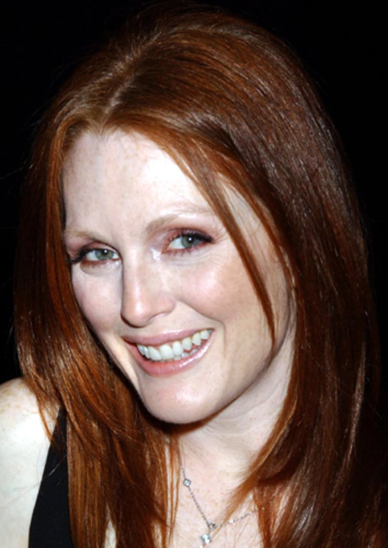 ** FILE ** Julianne Moore attends the Cartier party celebrating the 100th year Anniversary of the Cartier Santos Watch, held at the Lexington Avenue Armory, in this May 25, 2004 file photo, in New York. (AP Photo/Jennifer Graylock, File)