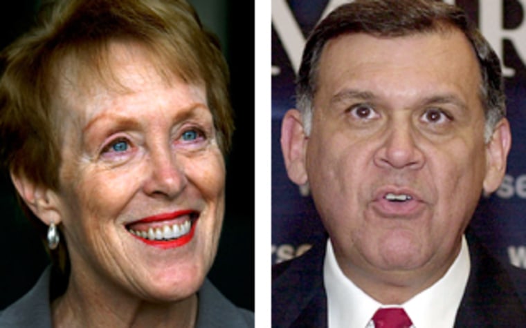 Vying for a Senate seat in Florida: Democrat Betty Castor and Republican Mel Martinez