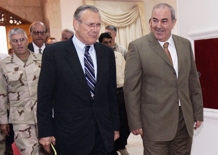 U.S. Secretary Of Defence Donald Rumsfeld Arrives In Iraq