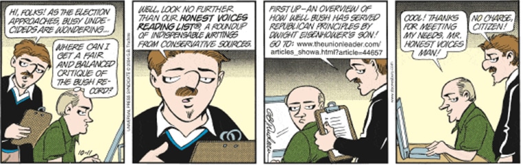This strip, which appeared in U.S. newspapers on Monday, sent so many readers to The Union Leader's Web site that it crashed.
