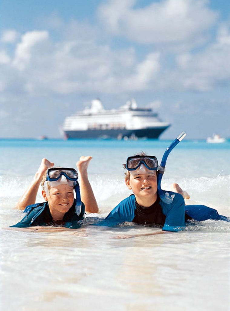Image: Kids in surf snorkel gear in the Caribbean