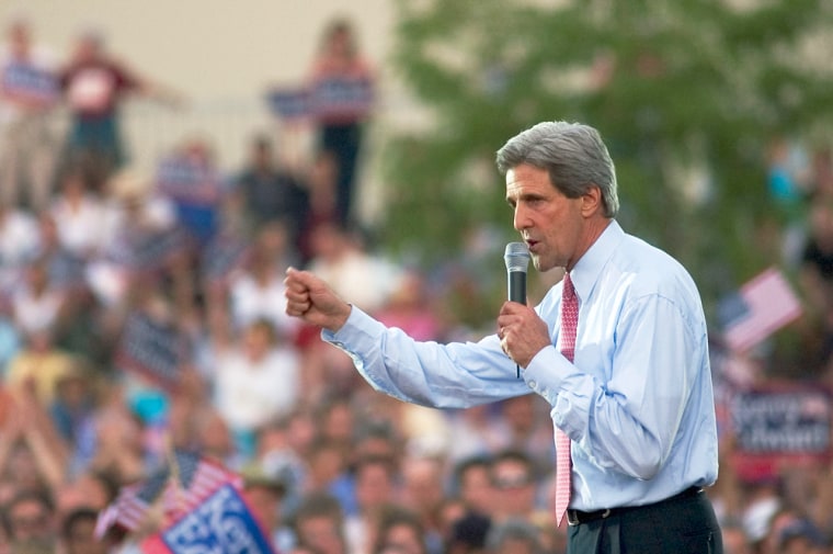 Senator John Kerry at a campaign event at the National Hispanic Cultural Center in Albuquerque, New Mexico in July.