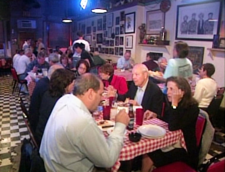Former President Bill Clinton Stops By Newtown Pizza Shop