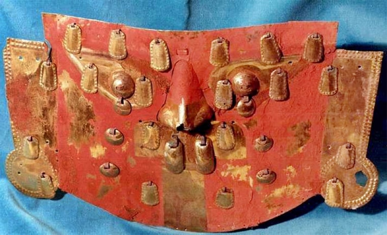 File photo of a gold mask from Sican culture