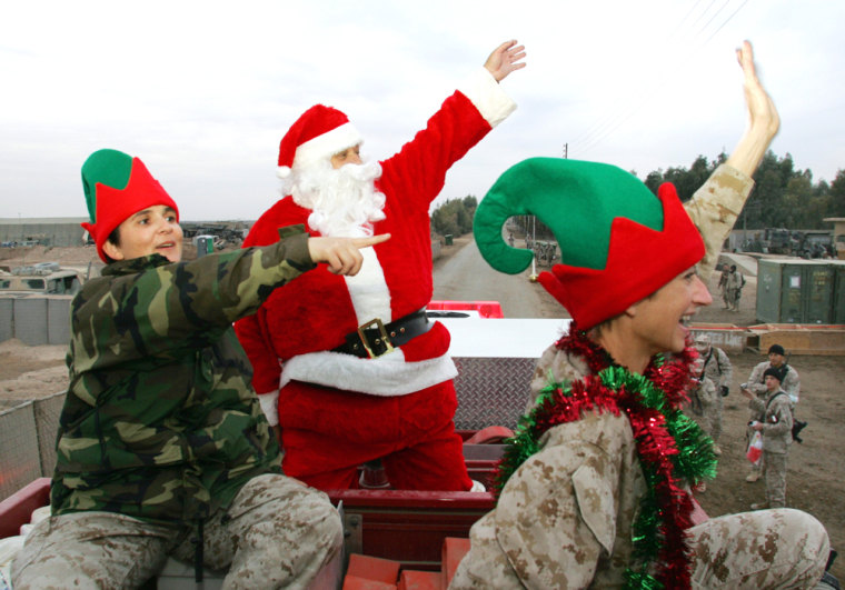 Christmas celebration in the US Marines camp near the Iraqi town of Falluja