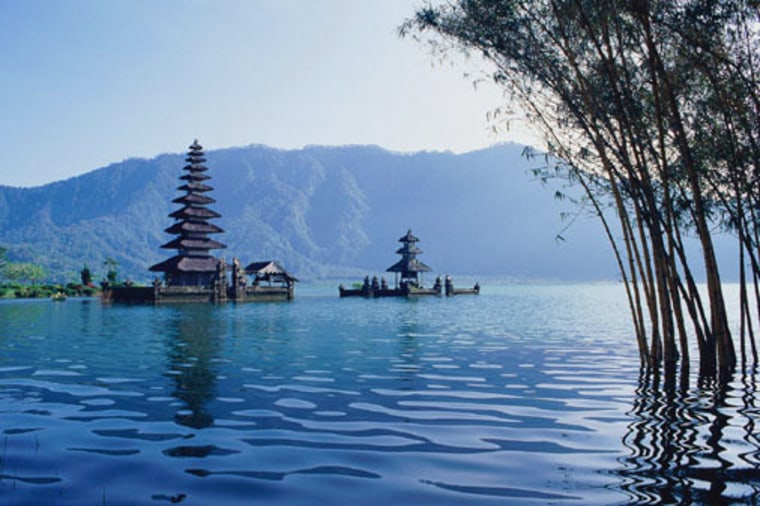 Pagodas floating in a Bali lake
