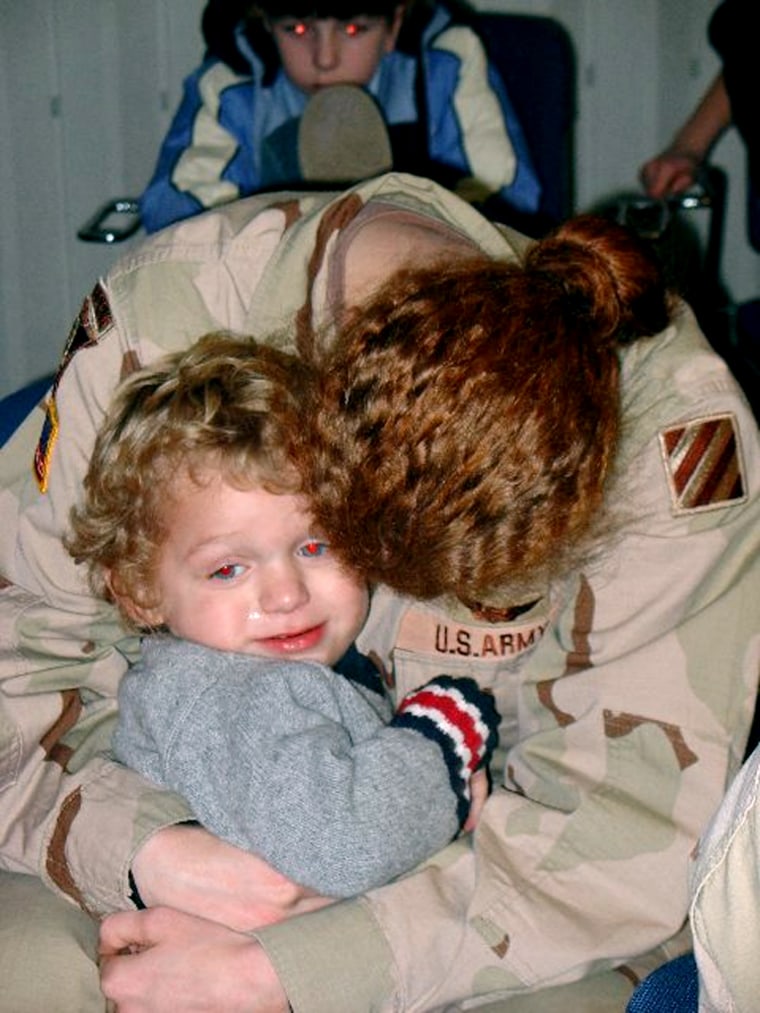 "My daughter, the mother of a toddler son, left on Monday for a year's second-tour duty in Iraq. She is with the 101st Airborne, but assigned to the 3rd ID out of Ft. Stewart, Georgia. She is an aviator, and we can only hope that her young son, who, by the time he is four will have been separated from his mother for half of those four years, will someday understand the sacrifice she and he have made for the Iraqi people. I hope the Iraqi people will understand this sacrifice, too, for their right of choice and voice." -Margo Ungricht