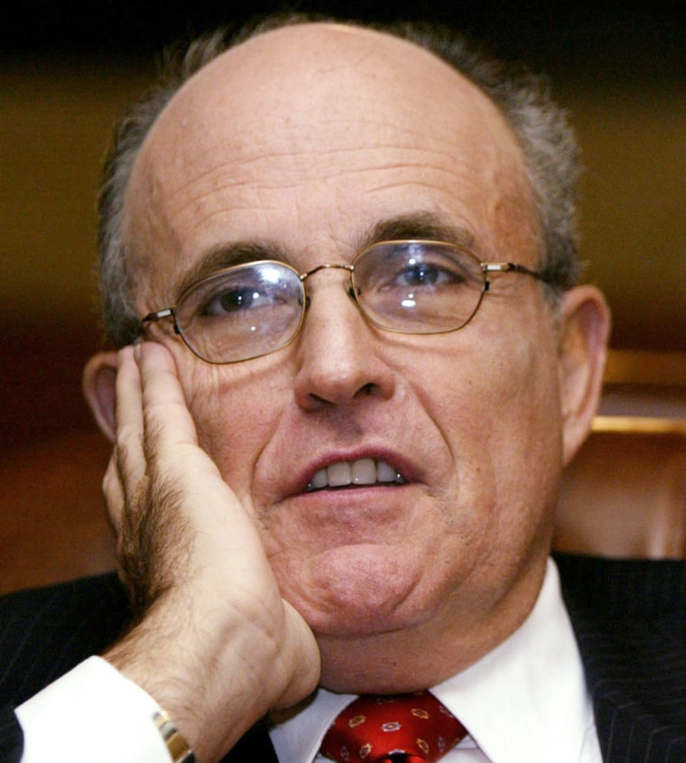 Former New York Mayor Rudolph Giuliani, shown in an April 13, 2004, file photo, denied his presence in South Carolina signals interest in a 2008 bid for the White House.