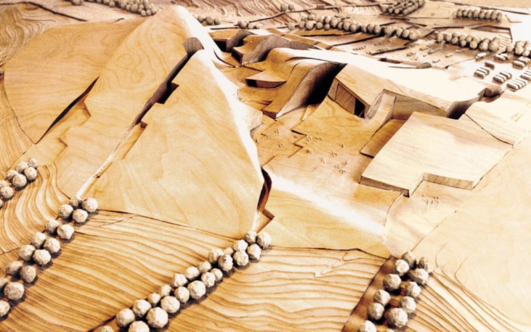 One of architect Peter Eisenman's models for the City of Culture, a massive new development under way in the northwestern city of Santiago de Compostela