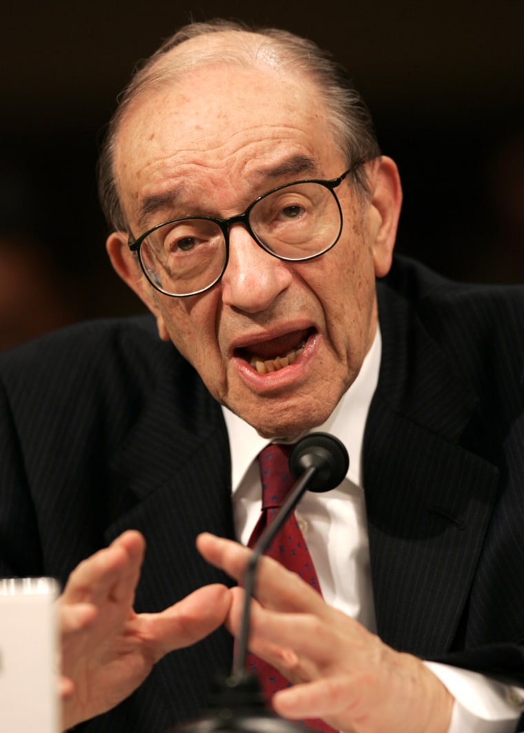 Alan Greenspan endorsed private Social Security accounts in testimony to the Senate Banking Committee on Wednesday.