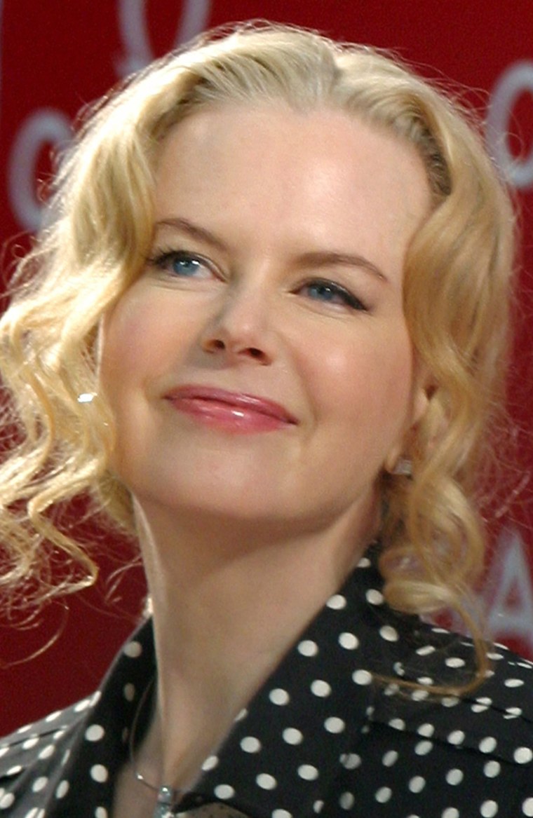 Hollywood film star Nicole Kidman appears in Tokyo business district
