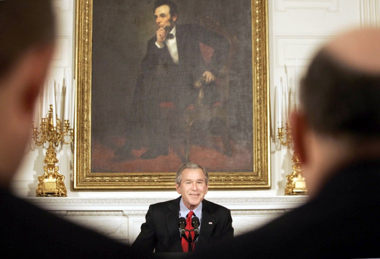 U.S. President George W. Bush speaks to members of the National Governors Association at the White House in Washington