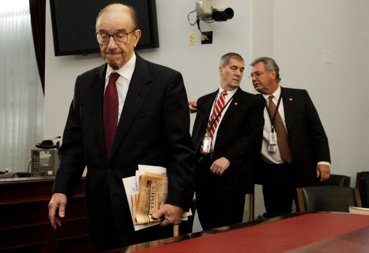 Federal Reserve Board Chairman Alan Greenspan testifies in front of House Budge Committee