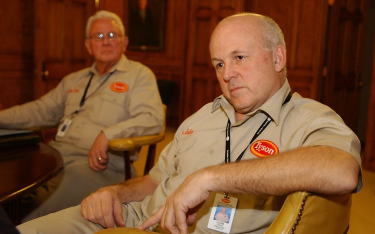 John H. Tyson, CEO of Tyson Foods, says, “My calling and my responsibility was to create an environment of permission for people to live their faith.” In the background is the Rev. Alan Tyson, who oversees 109 chaplains who work for the company.