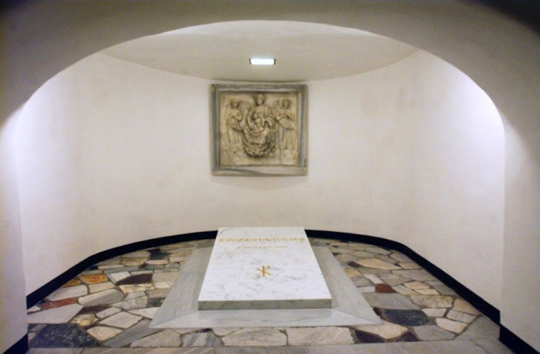 The crypt of late Pope John Paul II lies in the grotto of the Vatican's St. Peter's Basilica