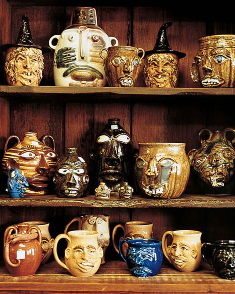 \"Face jugs\" at the Appalachian Craft Center