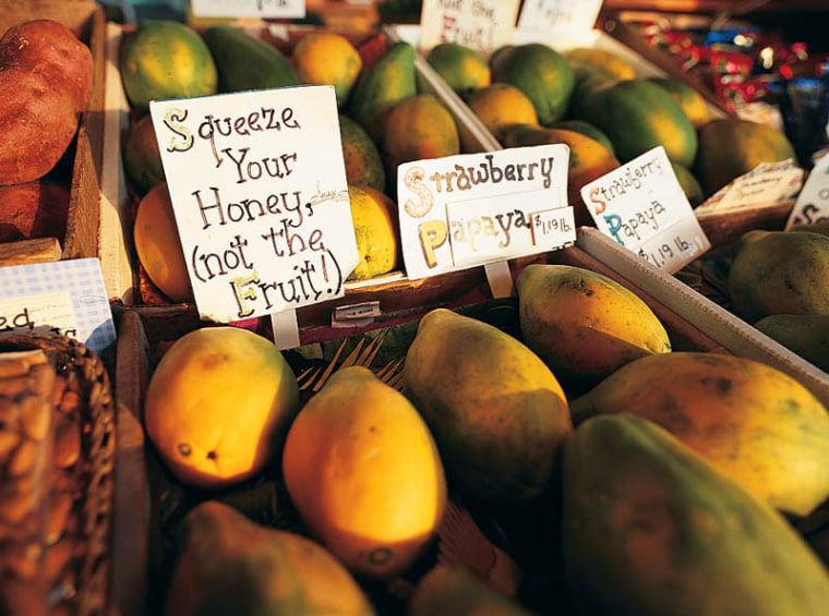 Papayas at the South Kona Fruit Stand