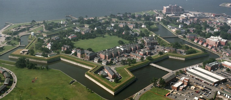 A July 2004 file photo of Fort Monroe near Hampton, Va. As the country's military needs have changed over the years, many of the country's 425 bases and several thousand smaller outposts have reinvented themselves.