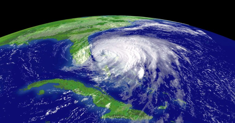 NOAA satellite image of hurricane Frances as it approaches the east coast of Florida