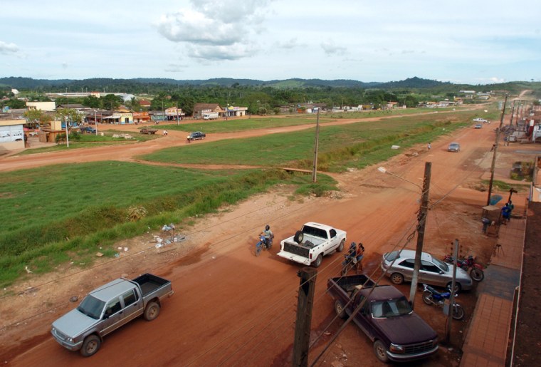 The Amazon town of Novo Progresso, seen here on April 8, 2005, has doubled its population to 40,000 in five years.