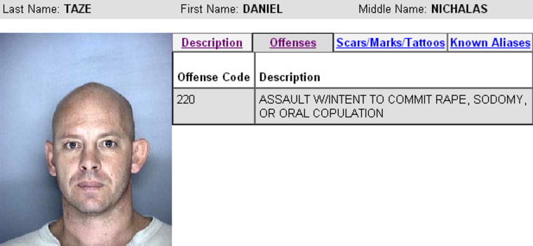 Daniel Wooley, also known as Daniel Nichalas Taze, pictured on the California registry of sex offenders. 