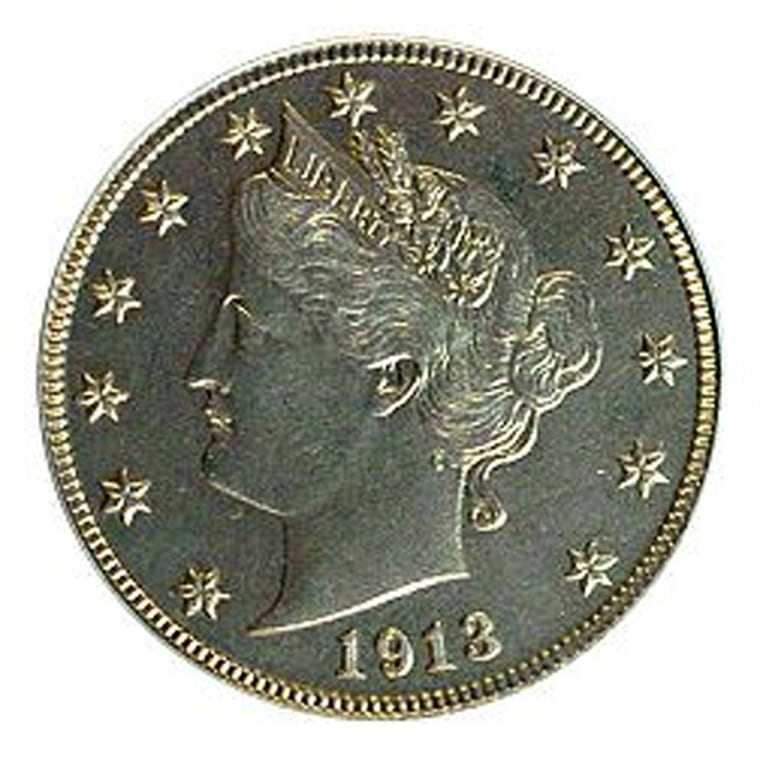 A 1913 Miss Liberty nickel, like the one seen here, was sold to a New Jersey coin dealership for $4.15 million, the second-highest price ever reported for a rare coin.