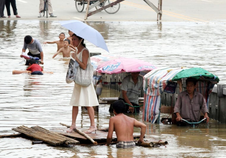 Rain Water Floods A Road In Nanning