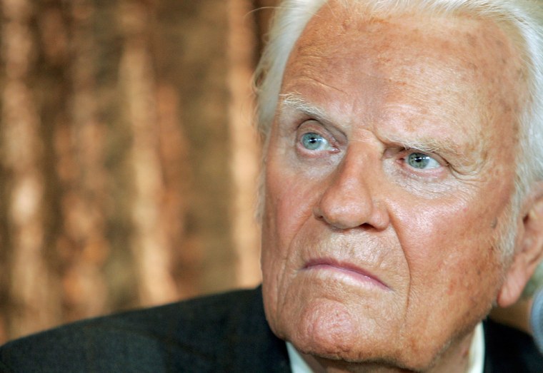 Billy Graham Holds News Conference Ahead Of His New York Crusade