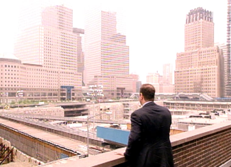 Dominic Puopolo looks out over the World Trade Center site.