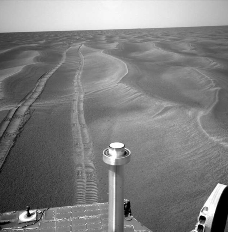 The Opportunity rover is now driving north, but will soon head south toward the large Erebus Crater.